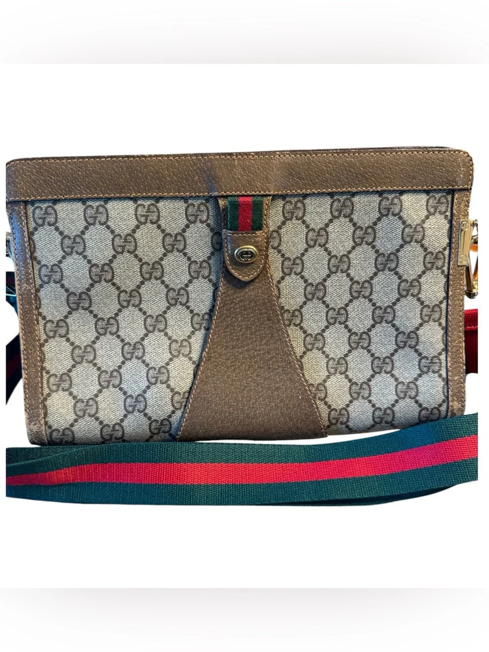 Vintage Gucci Accessory Collection GG Supreme Monogram Sherry Line Clutch Bag - Picture 1 of 4